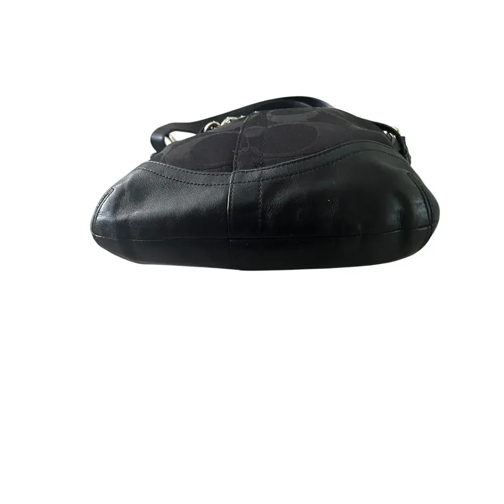 Coach Vintage Y2K Signature Optic Chain Shoulder Bag F19730 Black - Picture 11 of 14